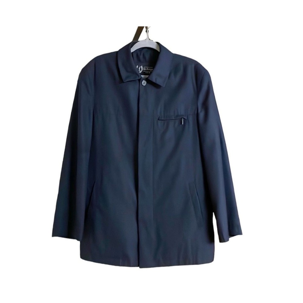 Vintage 90s Fandango USA Navy Blue Utility Car Coat Mens Size M Trench Style